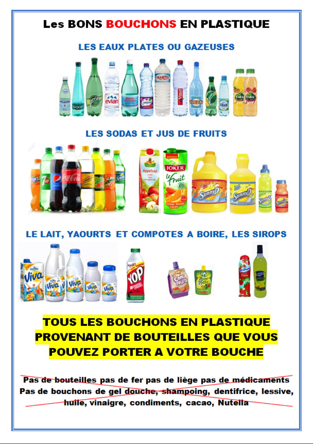 Les bons bouchons en plastique